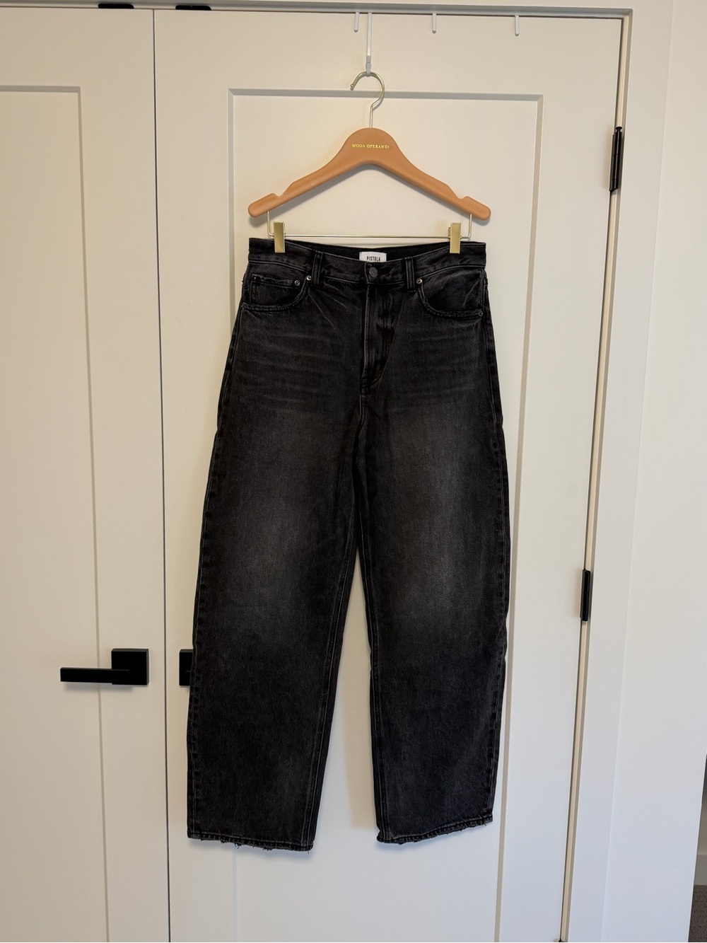 Pistola Wes High Rise Barrel Jeans Black Size 29